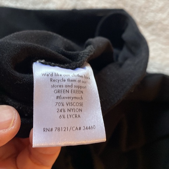 Eileen Fisher black ankle length stretch pants. - Picture 4 of 7